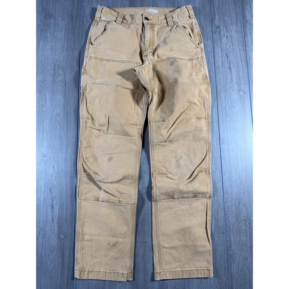 Carhartt Other - Carhartt Double Knee Work Pants 31x32 Tan Relaxed Fit Rugged Canvas Distressed